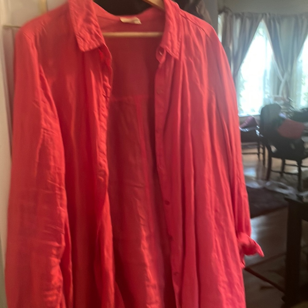 Red/orange linen shirt
